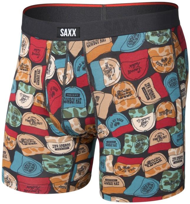 Vibe Xtra Soft Comfort Boxer Briefs w/ Fly, 6" Inseam - Mens - cowboy hat-faded black 1