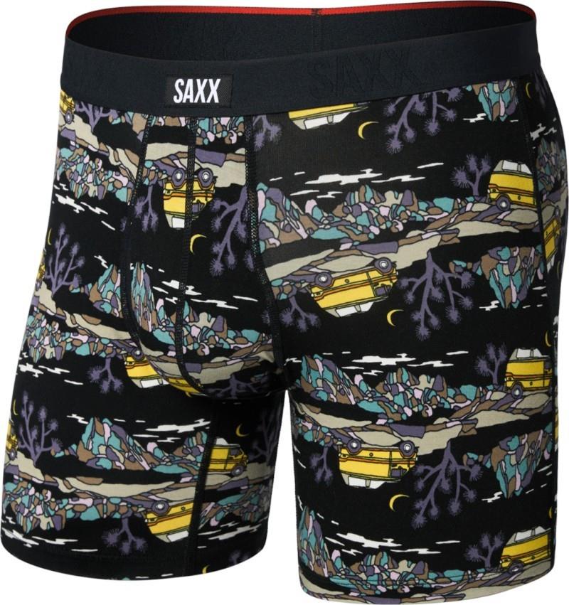 Vibe Xtra Soft Comfort Boxer Briefs w/ Fly, 6" Inseam - Mens - escape to joshua-black 1
