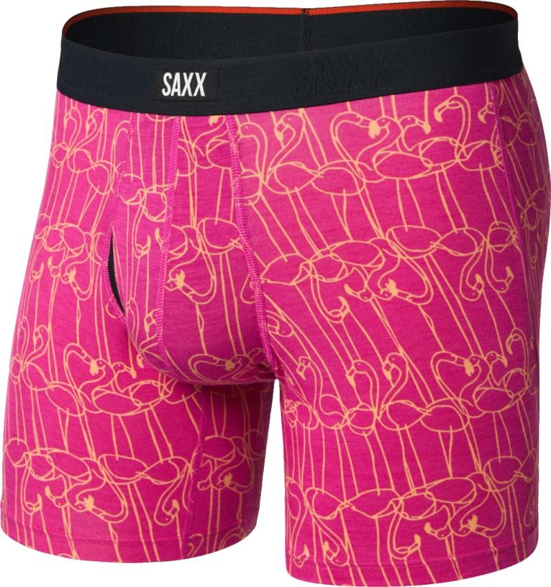 Vibe Xtra Soft Comfort Boxer Briefs w/ Fly, 6" Inseam - Mens - flamingo ink-fuchsia 1