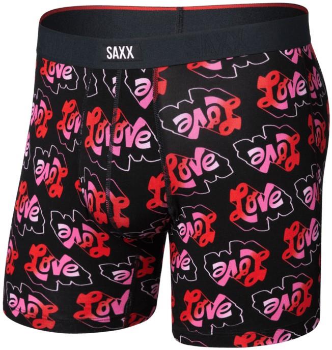 Vibe Xtra Soft Comfort Boxer Briefs w/ Fly, 6" Inseam - Mens - love mark-black 1