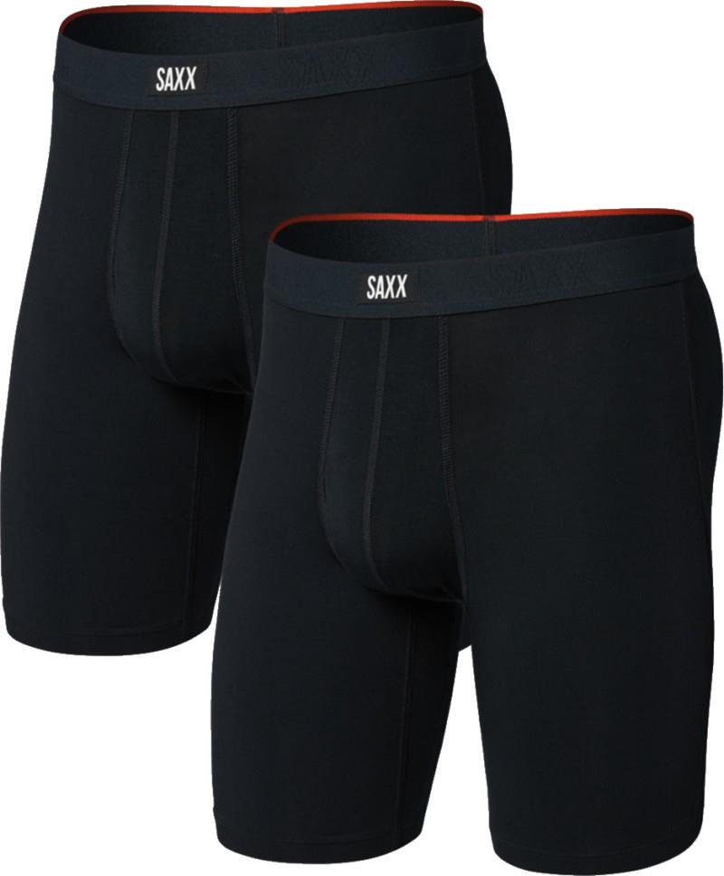 Vibe Xtra Soft Comfort Long Boxer Briefs w/ Fly - Mens - 2 Pack - black 1