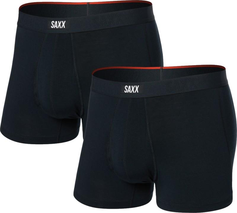 Vibe Xtra Soft Comfort Trunks w/ Fly, 3" Inseam - Mens - 2 Pack - black 1