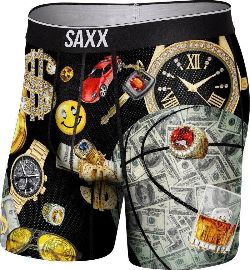 Volt Breathable Mesh Boxer Brief, 5" Inseam - Mens - money baller-black 1