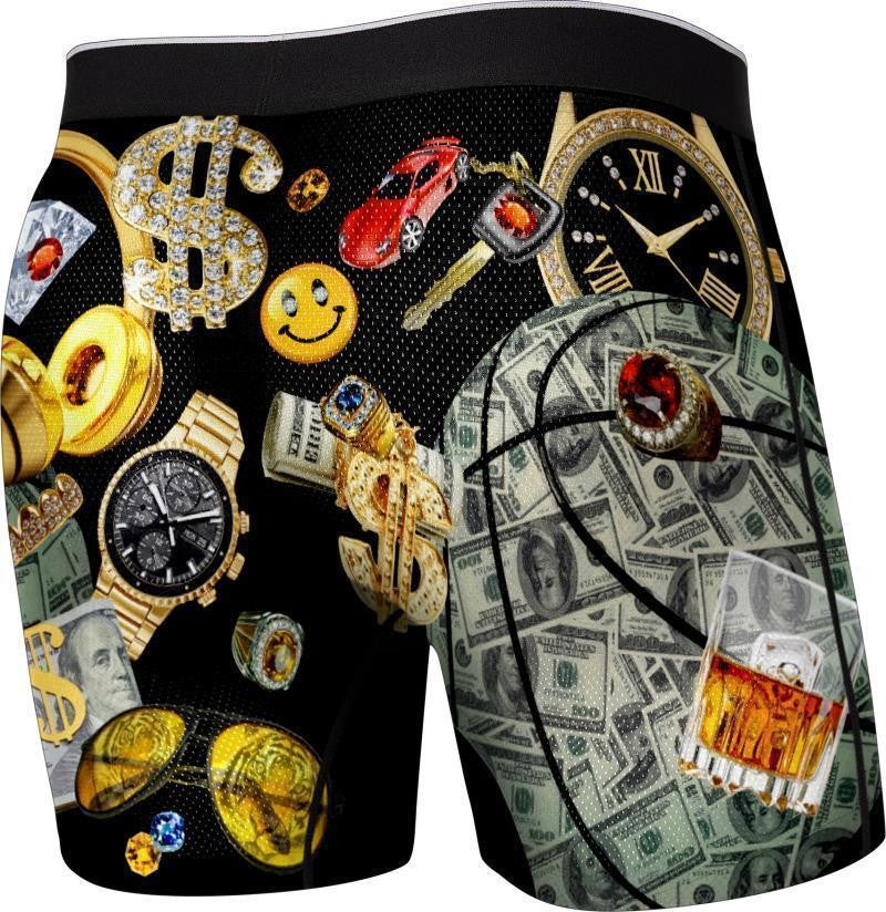 Volt Breathable Mesh Boxer Brief, 5" Inseam - Mens - money baller-black 1