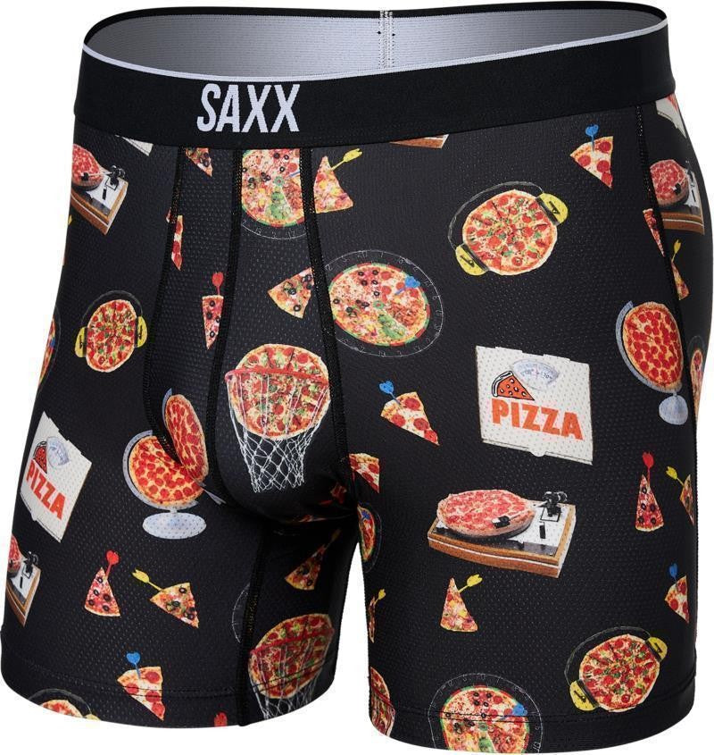 Volt Breathable Mesh Boxer Brief, 5" Inseam - Mens - pizza on the brain-black 1