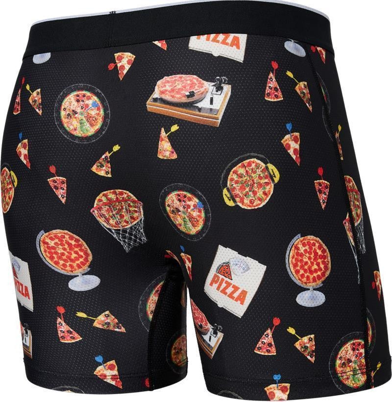 Volt Breathable Mesh Boxer Brief, 5" Inseam - Mens - pizza on the brain-black 1
