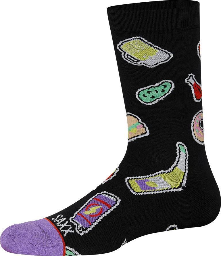 Whole Package Crew Socks - Mens - Sticker Snacks-Black 1