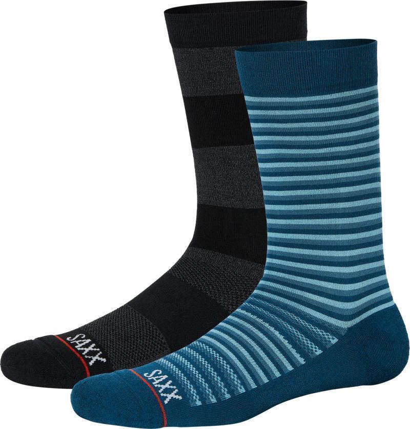 Whole Package Crew Socks - Mens - 2 Pack - Tonal Stripe / Rugby Blk 1