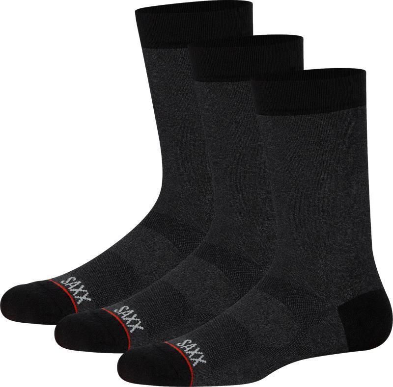 Whole Package Crew Socks - Mens - 3 Pack - Black Heather 1