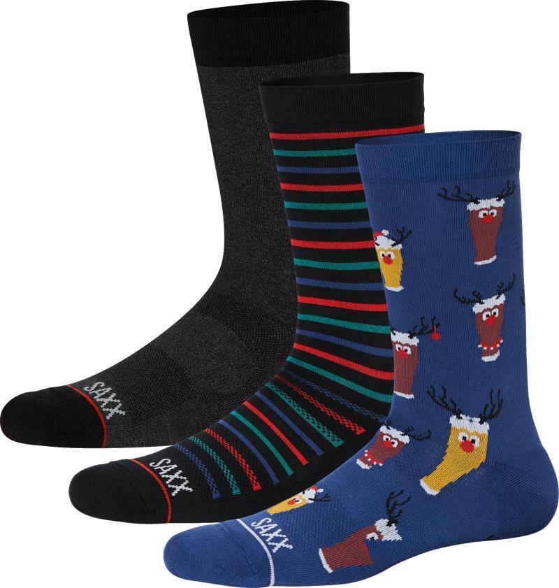 Whole Package Crew Socks - Mens - 3 Pack - Brewdolph / Gents Stripe / Black 1