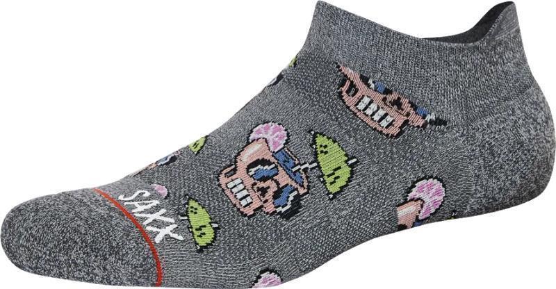 Whole Package Low Show Socks - Mens - Drunken Skulls-Grey Heather 1