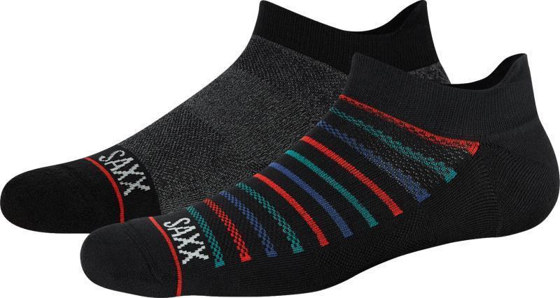 Whole Package Low Show Socks - Mens - 2 Pack - Gents Stripe / Black Heather 1
