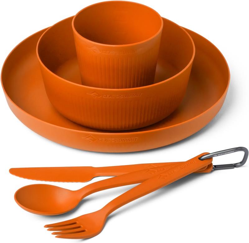 Camp Dinnerware Set with Mesh Sack - 6 Piece - burnt orange 1