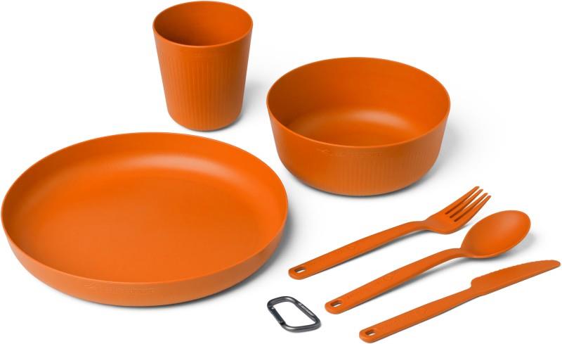 Camp Dinnerware Set with Mesh Sack - 6 Piece - burnt orange 1