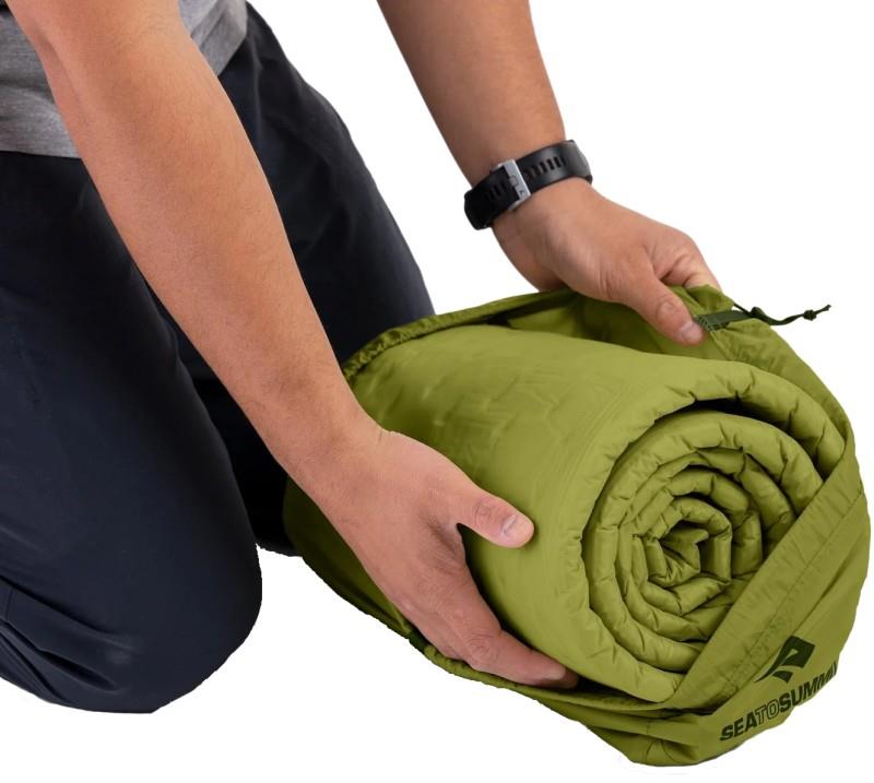 Camp Self Inflating Mat - Regular Rectangular Wide - tarragon 1