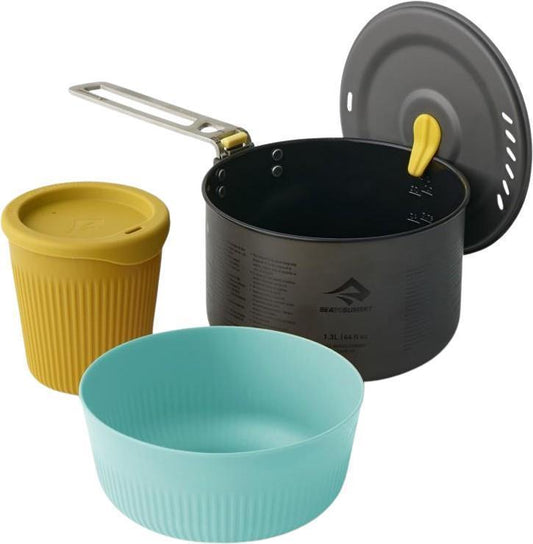 Frontier UL One Pot Cook Set - 1 Person - 3 Piece - 1.3L Pot, Bowl, Cup - Multi 1