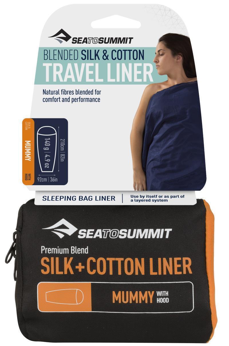 Silk/Cotton Blend Travel Liner - Mummy with Hood & Box Foot - Not Applicable 2