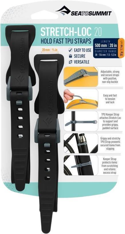 Stretch-Loc TPU Straps 20 : 500 x 20mm (20 x 3/4") - 2 Pack - Black 1