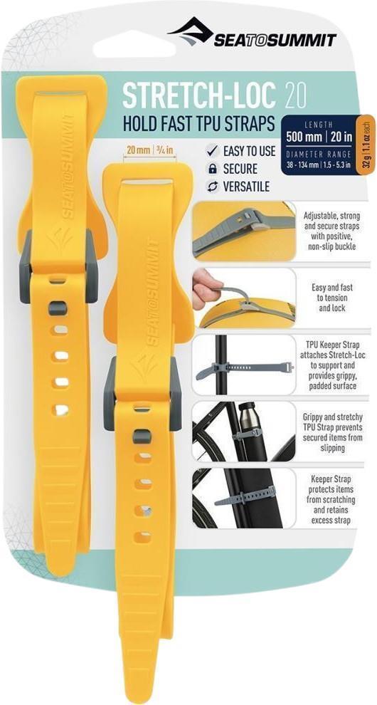 Stretch-Loc TPU Straps 20 : 500 x 20mm (20 x 3/4") - 2 Pack - Yellow 1