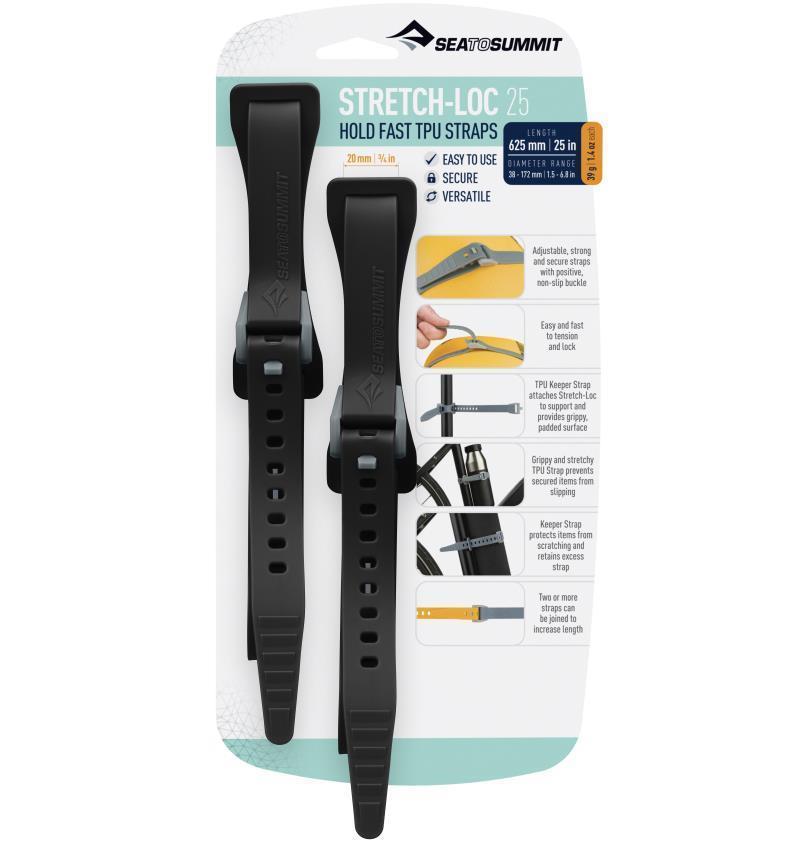 Stretch-Loc TPU Straps 25 : 625 x 20mm (25" x 3/4") - 2 Pack - Black 1