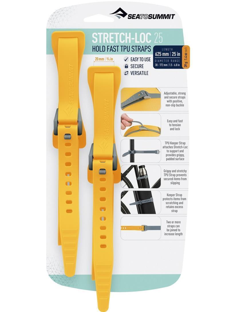 Stretch-Loc TPU Straps 25 : 625 x 20mm (25" x 3/4") - 2 Pack - Yellow 1