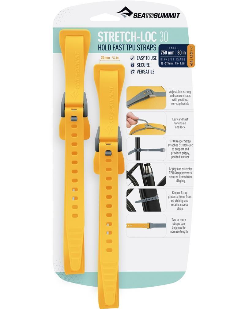 Stretch-Loc TPU Straps 30 : 750 x 20 mm (30" x 3/4") - 2 Pack - Yellow 1