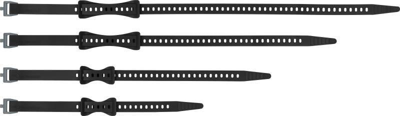 Stretch-Loc TPU Straps Set : All Sizes x 20mm (3/4") - 4 Pack - Black 2