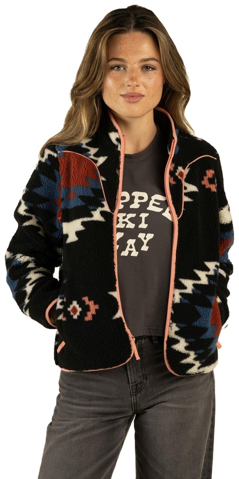 Sedona Fleece - Womens - santa fe print - vintage black 1