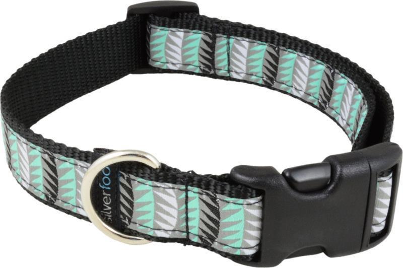 Dog Clip Collar - X-Large - 1.25" Wide (Fits 20" to 28") - Jungle Leaf Teal 1