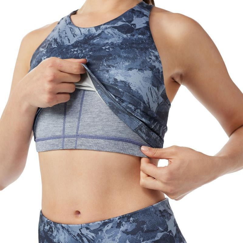 Active Crop Bra - nightfall blue mountain 1