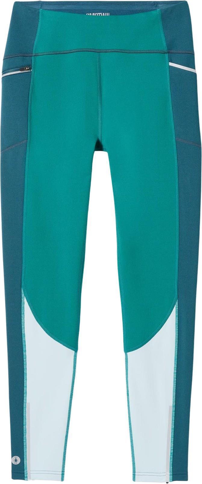 Active Fleece Colorblock Tights  - Womens - Emerald Green 1