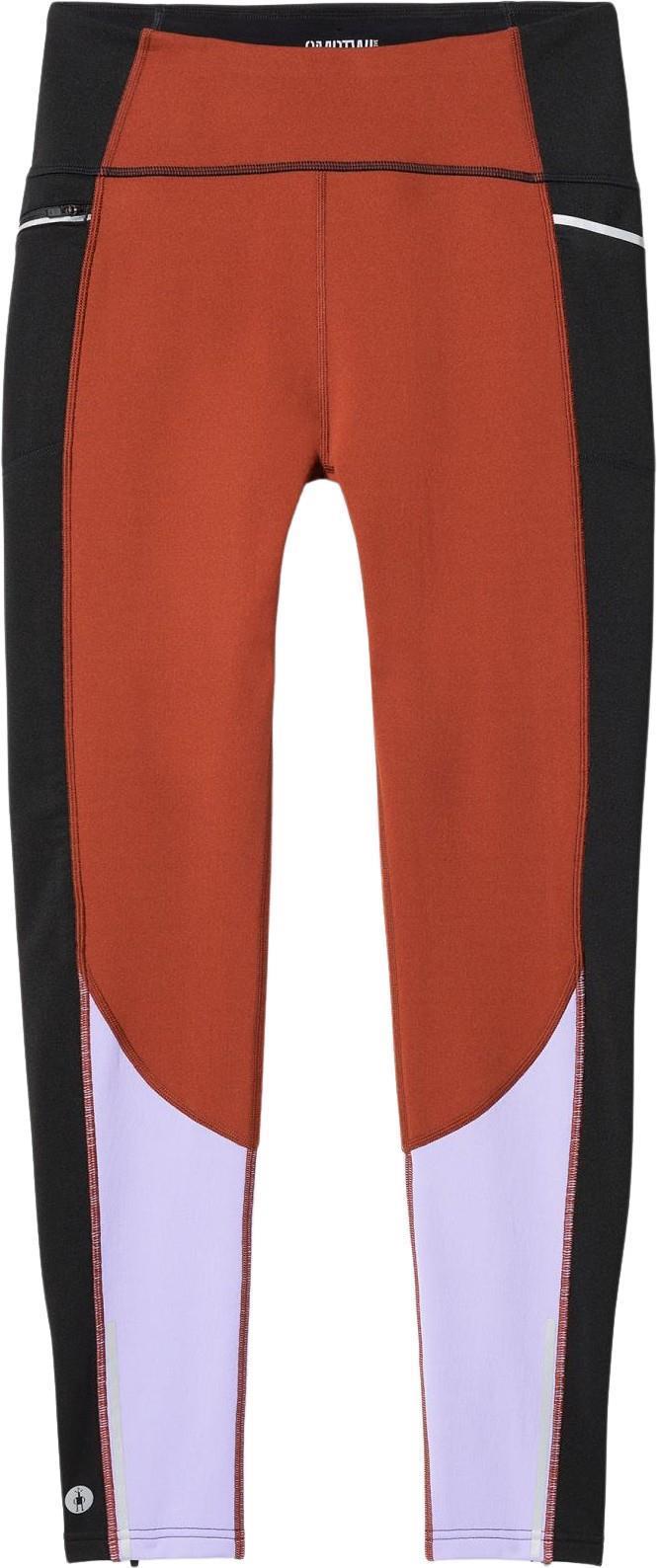 Active Fleece Colorblock Tights  - Womens - Pecan Brown 1