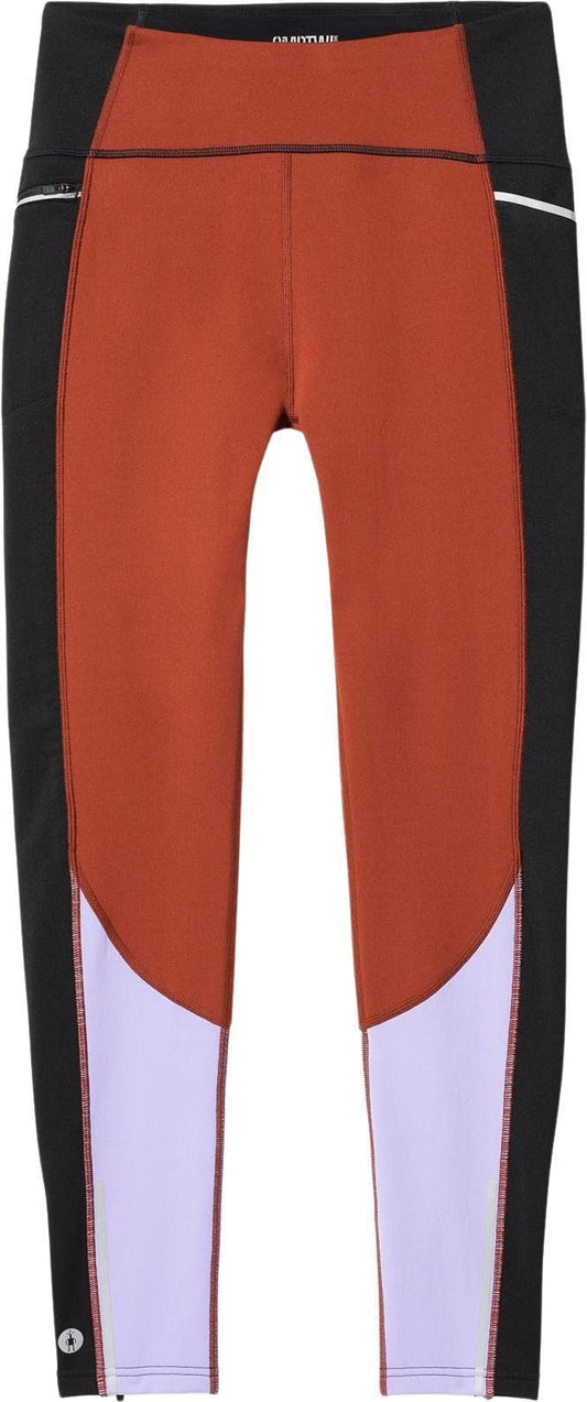 Active Fleece Colorblock Tights  - Womens - Pecan Brown 1