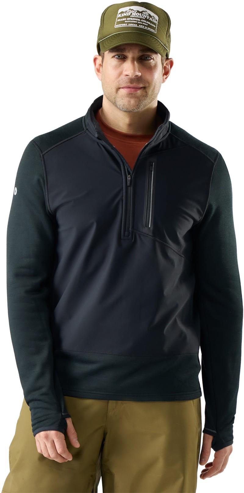 Active Fleece Wind 1/2 Zip - Mens - black 1
