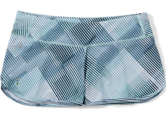 Active Lined Shorts - Womens - Bleached Aqua Mountain Plaid Print 1