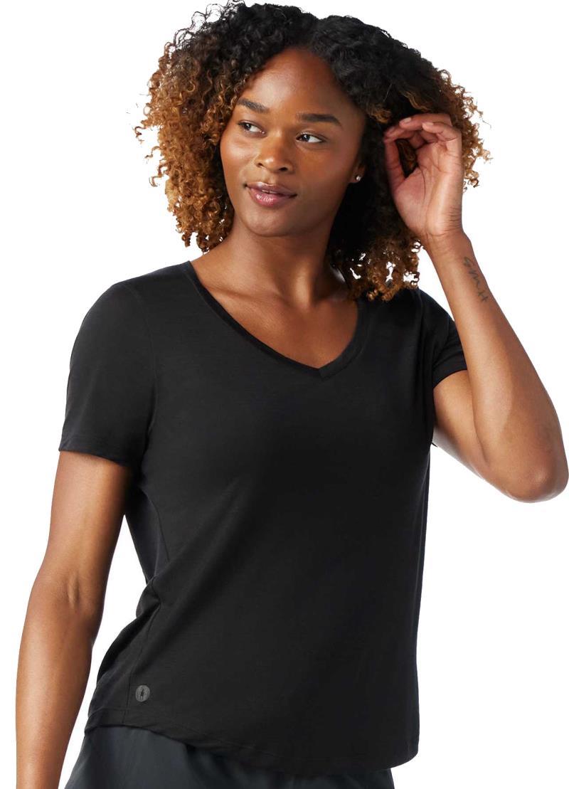 Active Ultralite V-Neck SS - Womens - black 1