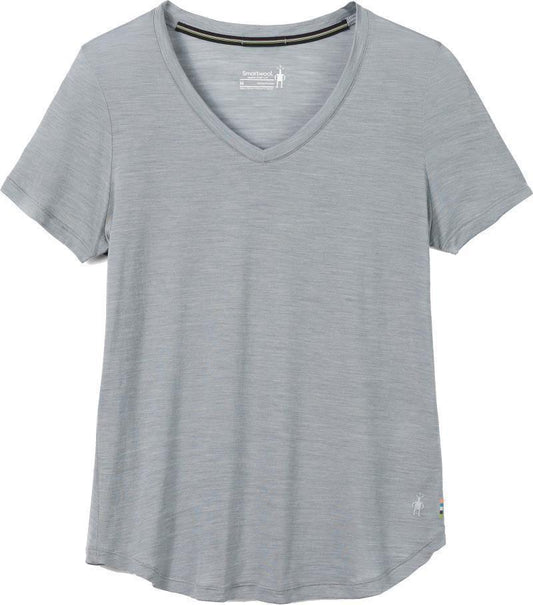 Active Ultralite V-Neck SS - Womens - light gray heather 1