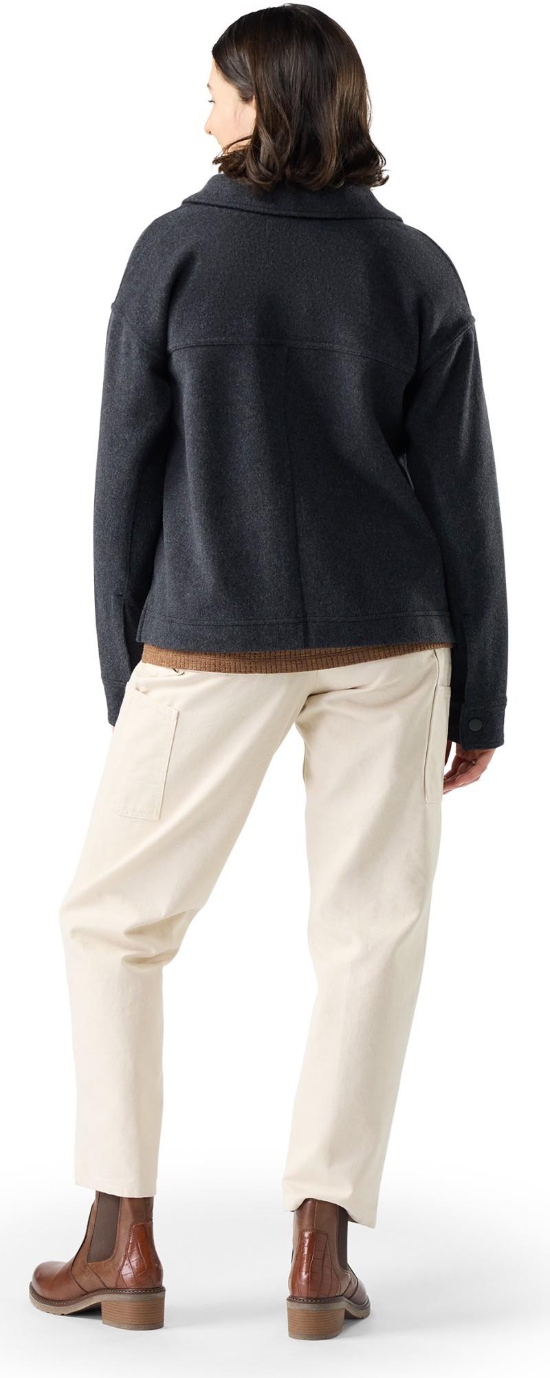 Anchor Line Cropped Shirt Jacket - Womens - charcoal 1