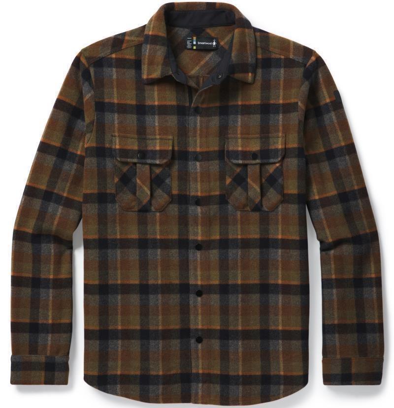 Anchor Line Shirt Jacket - Mens - olive plaid 1