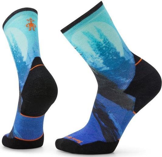 Athlete Edition Run Raven Print Crew Socks - Mens - Alpine Blue 1