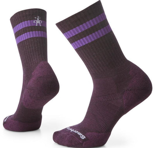 Athletic Stripe Crew Socks - Unisex - Bordeaux 1