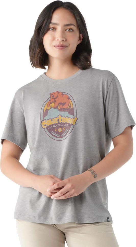Bear Attack Graphic SS Tee - Unisex - Light Gray Heather 1