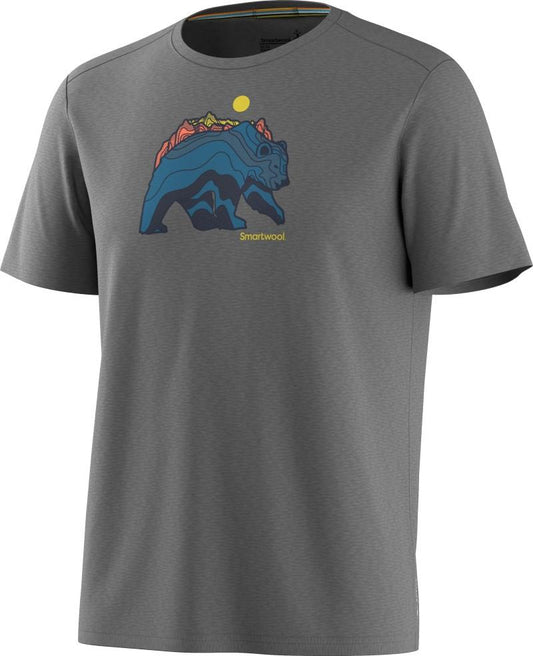 Bear Strata Active SS Graphic Tee - Mens - light gray heather 1