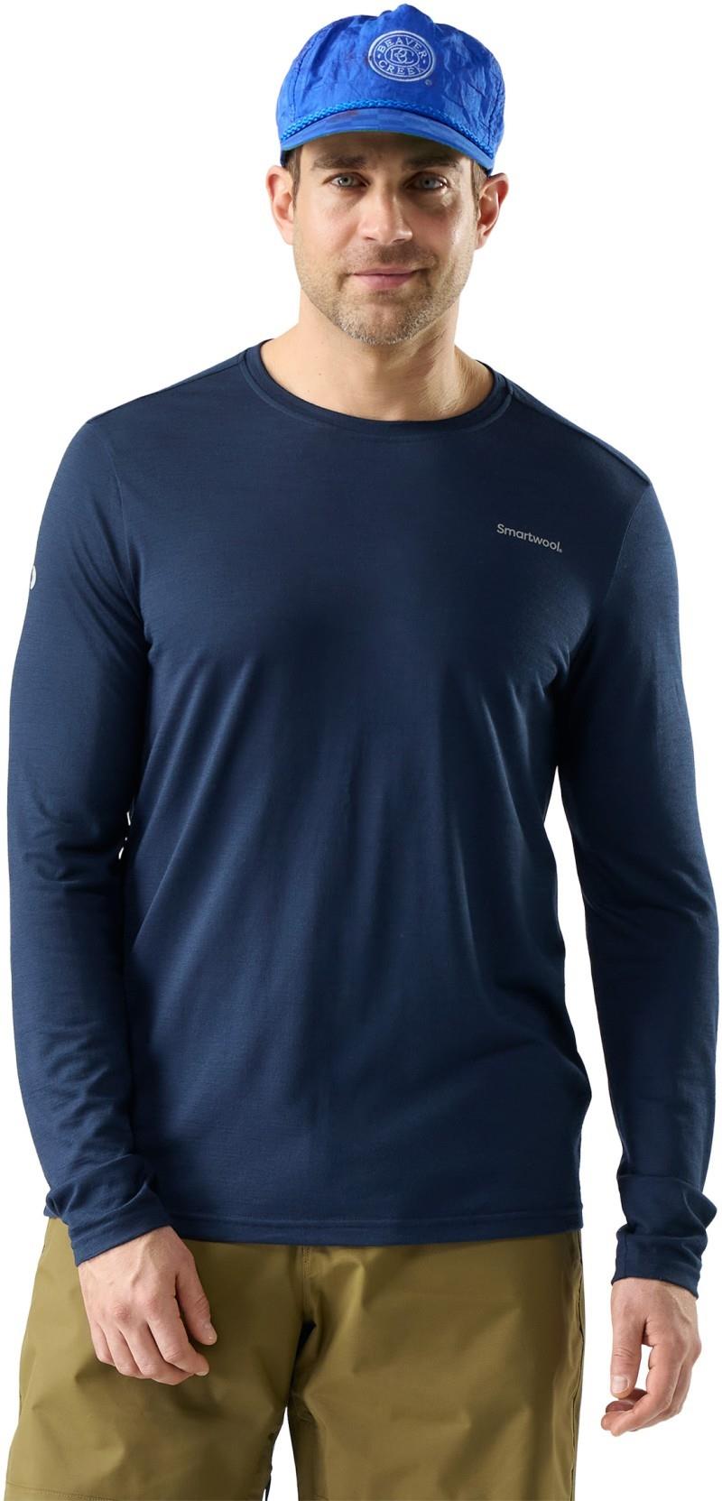 Bearly Plaid Active LS Graphic Tee - Mens - deep navy 1