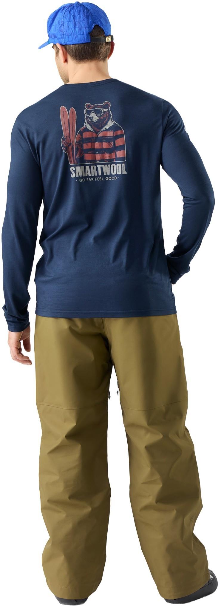 Bearly Plaid Active LS Graphic Tee - Mens - deep navy 1