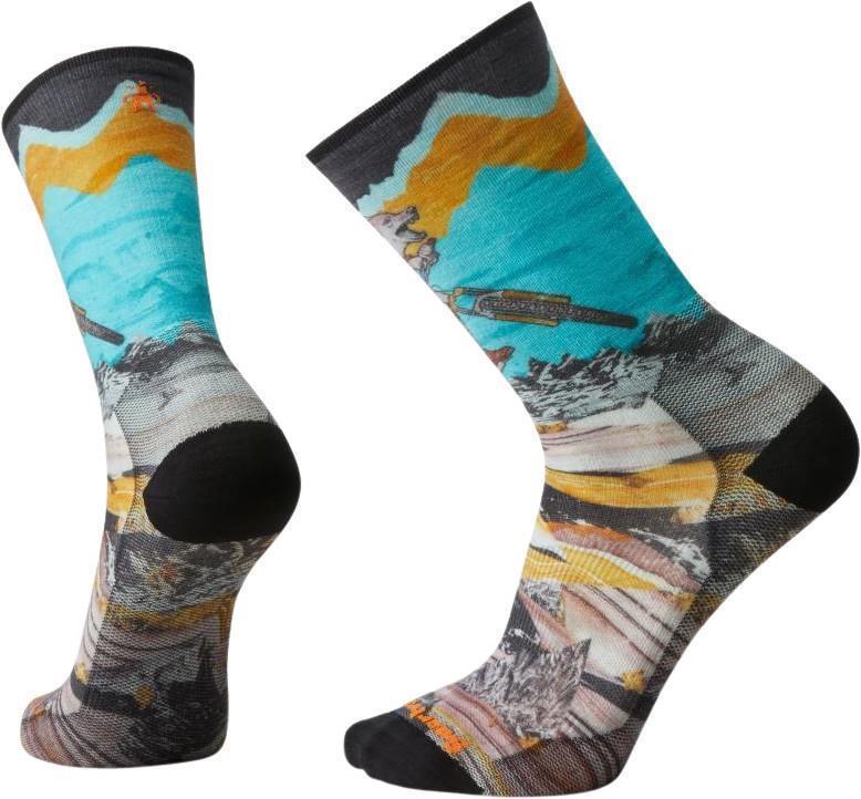 Bike Zero Cushion Wolf Print Crew Socks - Mens - Multi Color 1