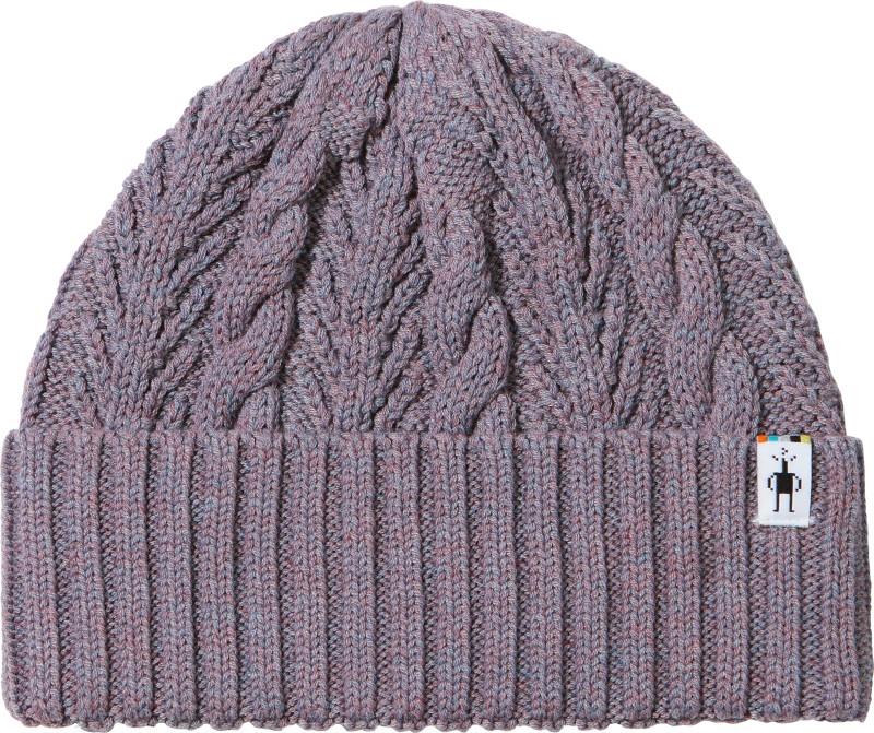 Cable Knit Beanie - chalk violet heather 1