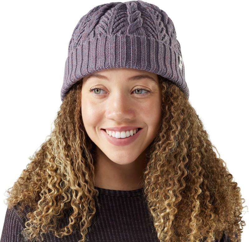Cable Knit Beanie - chalk violet heather 1