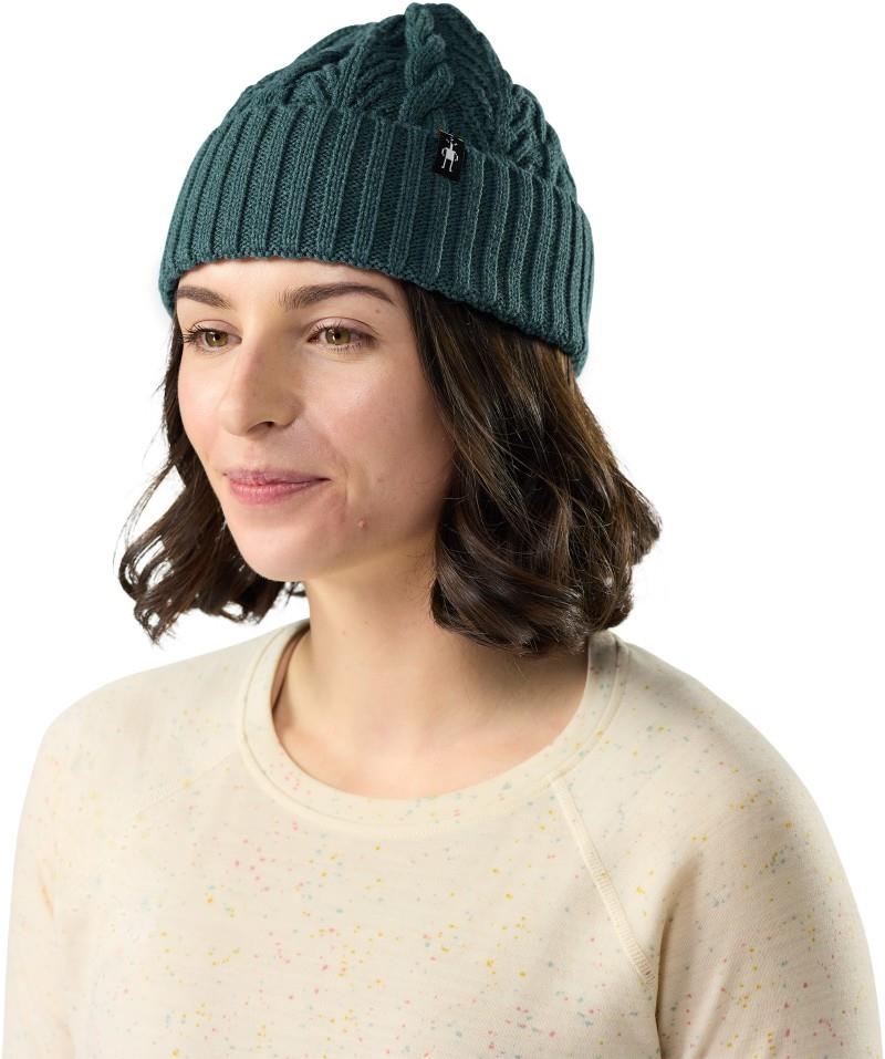 Cable Knit Beanie - dusty teal heather 1
