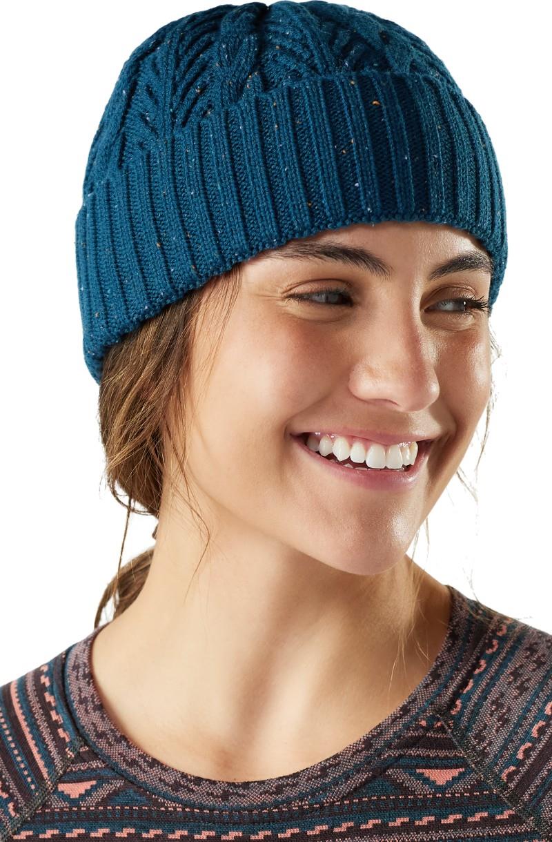 Cable Knit Beanie - twilight blue donegal 1